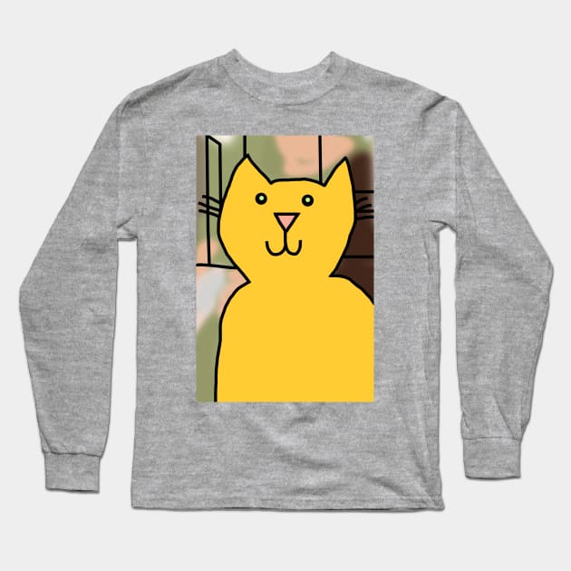 Distracted Boyfriend Meme Cat Detail Long Sleeve T-Shirt by ellenhenryart